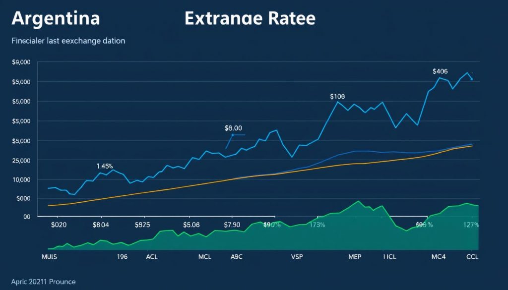 grafico comparativo de los diferentes tipos de dolar en argentina mostrando la evolucion del dolar hoy